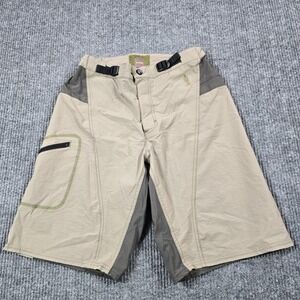 Swobo Baggy Shorts Mens Medium Tan Gray Mountain Bike Cycling Trail Zip Pocket
